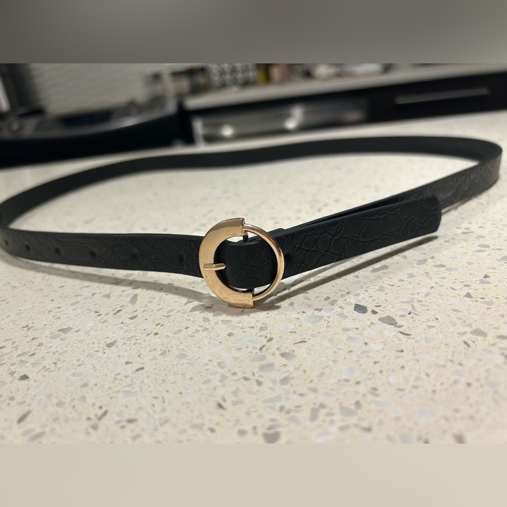 Black Belt with Gold Buckle